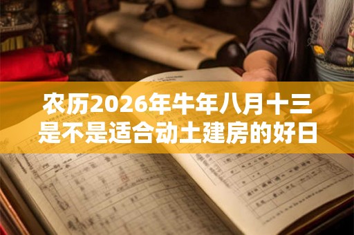 农历2026年牛年八月十三是不是适合动土建房的好日子？
