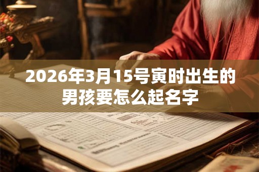 2026年3月15号寅时出生的男孩要怎么起名字