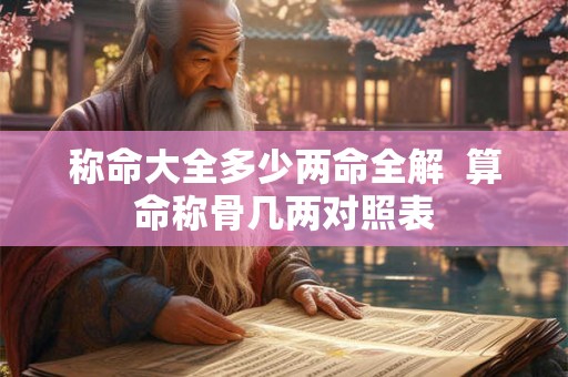 称命大全多少两命全解  算命称骨几两对照表