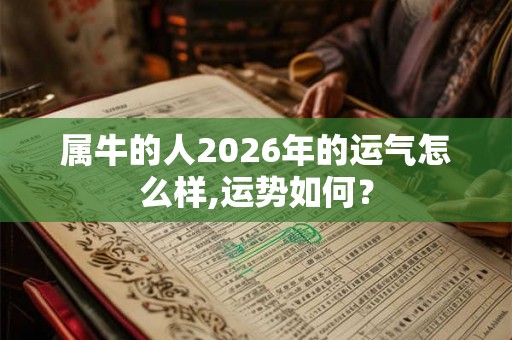属牛的人2026年的运气怎么样,运势如何？