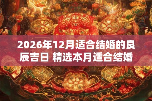 2026年12月适合结婚的良辰吉日 精选本月适合结婚的日子
