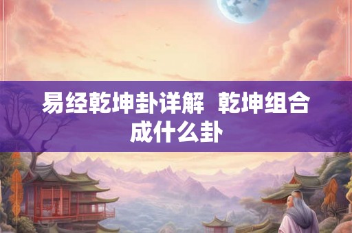 易经乾坤卦详解  乾坤组合成什么卦