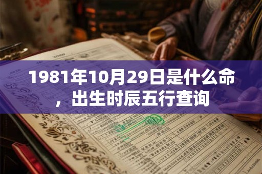 1981年10月29日是什么命，出生时辰五行查询