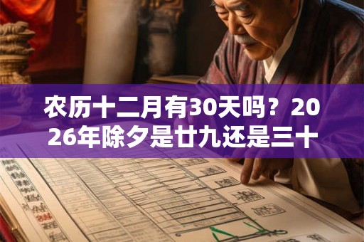 农历十二月有30天吗？2026年除夕是廿九还是三十