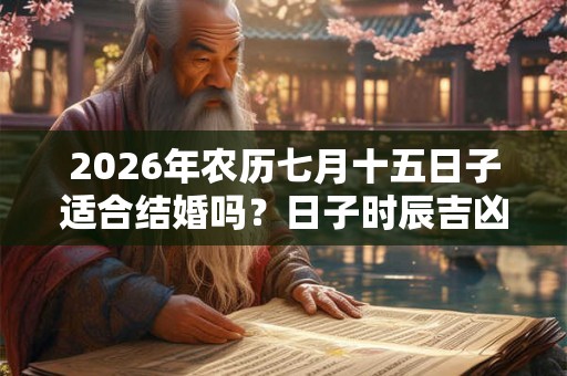 2026年农历七月十五日子适合结婚吗？日子时辰吉凶？