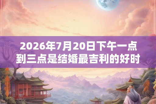 2026年7月20日下午一点到三点是结婚最吉利的好时辰