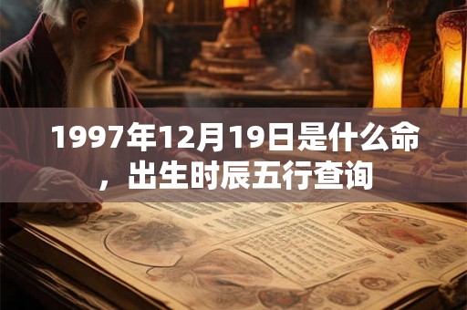 1997年12月19日是什么命，出生时辰五行查询
