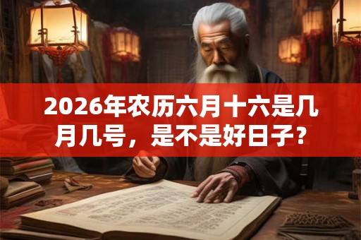 2026年农历六月十六是几月几号，是不是好日子？
