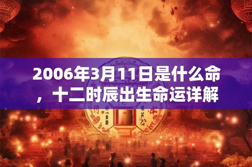 2006年3月11日是什么命，十二时辰出生命运详解