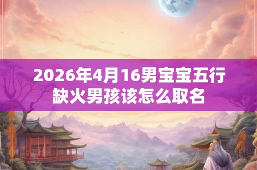 2026年4月16男宝宝五行缺火男孩该怎么取名