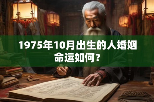 1975年10月出生的人婚姻命运如何？