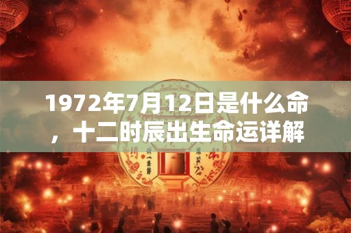 1972年7月12日是什么命，十二时辰出生命运详解