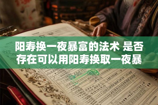 阳寿换一夜暴富的法术 是否存在可以用阳寿换取一夜暴富的法术
