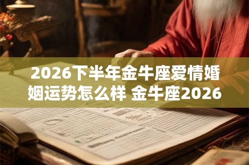 2026下半年金牛座爱情婚姻运势怎么样 金牛座2026的爱情运势分析 2026下半年金牛座爱情婚姻运势怎么样 金牛座2026的爱情运势分析