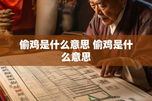 偷鸡是什么意思 偷鸡是什么意思
