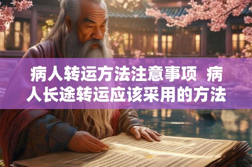 病人转运方法注意事项 病人长途转运应该采用的方法 病人转运方法注意事项 病人长途转运应该采用的方法