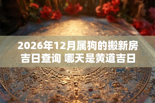 2026年12月属狗的搬新房吉日查询 哪天是黄道吉日