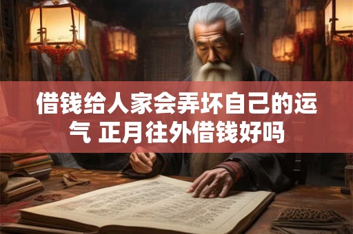 借钱给人家会弄坏自己的运气 正月往外借钱好吗