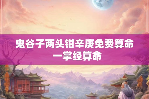 鬼谷子两头钳辛庚免费算命  一掌经算命