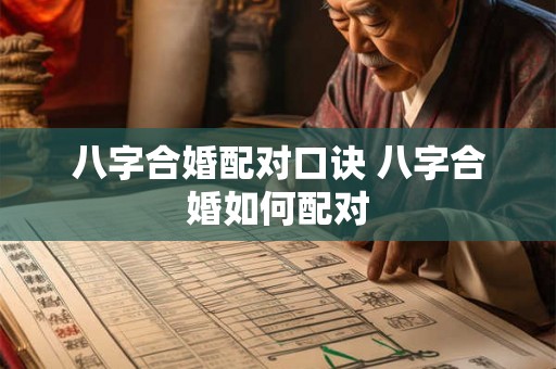 八字合婚配对口诀 八字合婚如何配对