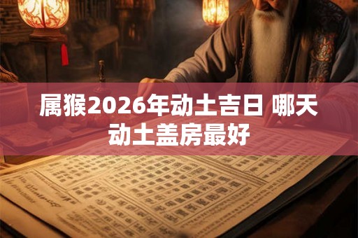 属猴2026年动土吉日 哪天动土盖房最好