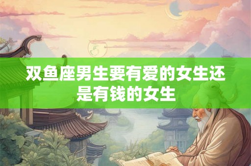 双鱼座男生要有爱的女生还是有钱的女生
