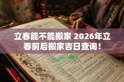 立春能不能搬家 2026年立春前后搬家吉日查询！