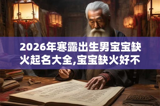 2026年寒露出生男宝宝缺火起名大全,宝宝缺火好不好呢？