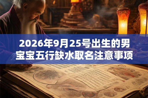 2026年9月25号出生的男宝宝五行缺水取名注意事项