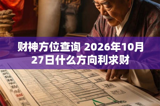 财神方位查询 2026年10月27日什么方向利求财