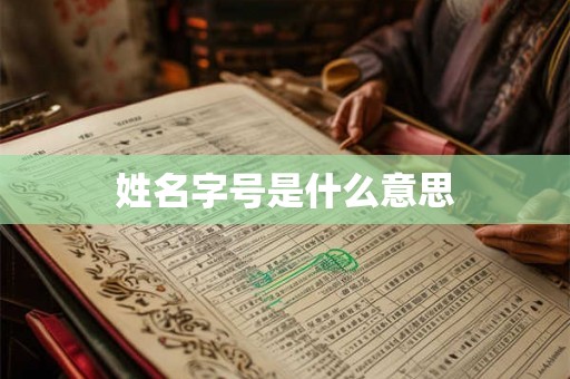 姓名字号是什么意思