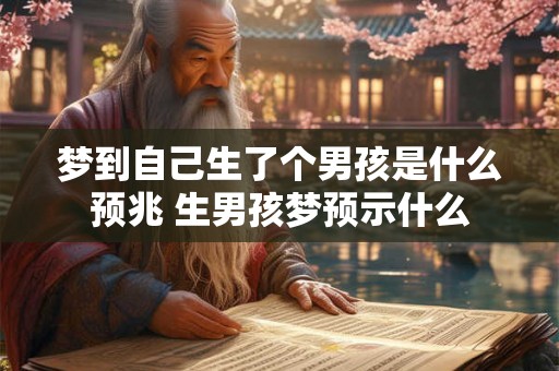 梦到自己生了个男孩是什么预兆 生男孩梦预示什么