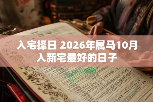入宅择日 2026年属马10月入新宅最好的日子
