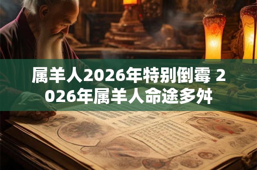 属羊人2026年特别倒霉 2026年属羊人命途多舛
