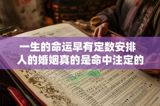 一生的命运早有定数安排  人的婚姻真的是命中注定的吗