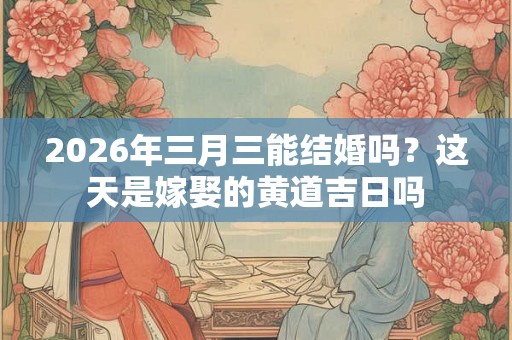 2026年三月三能结婚吗?这天是嫁娶的黄道吉日吗 2026年三月三能结婚吗?这天是嫁娶的黄道吉日吗