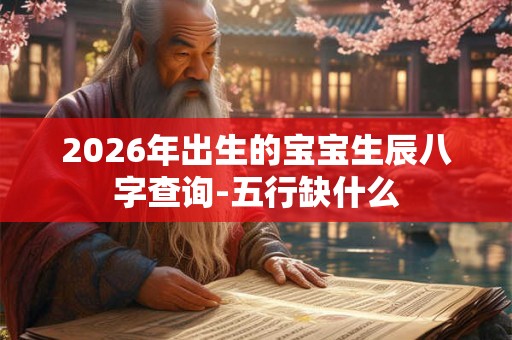 2026年出生的宝宝生辰八字查询-五行缺什么