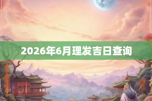 2026年6月理发吉日查询 2026年6月理发吉日查询