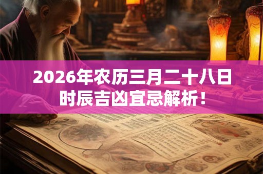 2026年农历三月二十八日时辰吉凶宜忌解析！