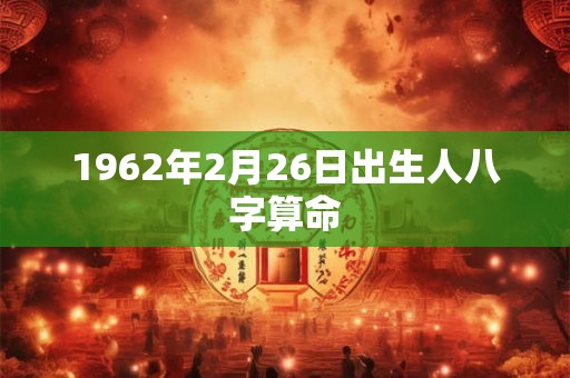 1962年2月26日出生人八字算命