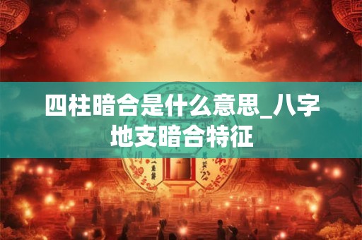 四柱暗合是什么意思_八字地支暗合特征