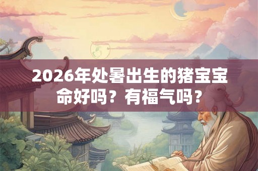 2026年处暑出生的猪宝宝命好吗？有福气吗？