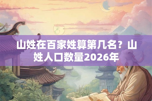 山姓在百家姓算第几名？山姓人口数量2026年