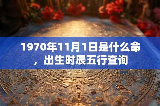 1970年11月1日是什么命，出生时辰五行查询