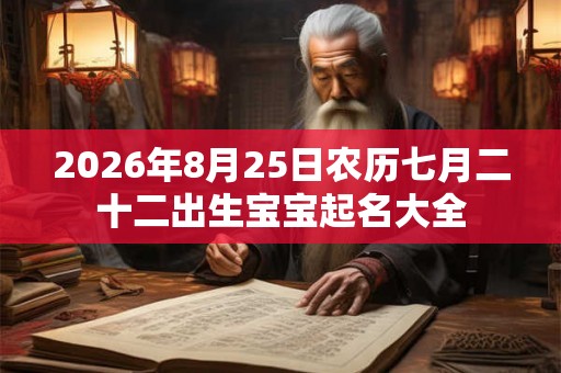2026年8月25日农历七月二十二出生宝宝起名大全