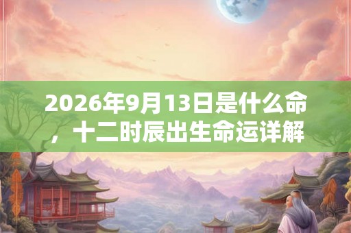 2026年9月13日是什么命，十二时辰出生命运详解