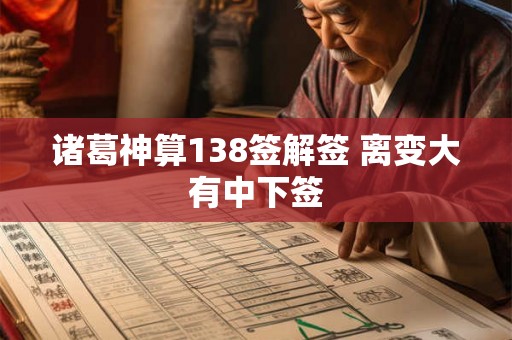 诸葛神算138签解签 离变大有中下签
