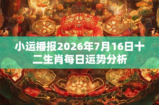 小运播报2026年7月16日十二生肖每日运势分析