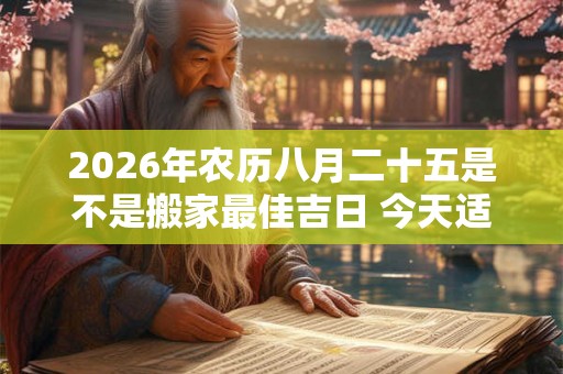 2026年农历八月二十五是不是搬家最佳吉日 今天适合搬新家吗