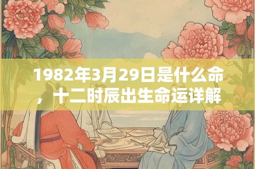 1982年3月29日是什么命，十二时辰出生命运详解